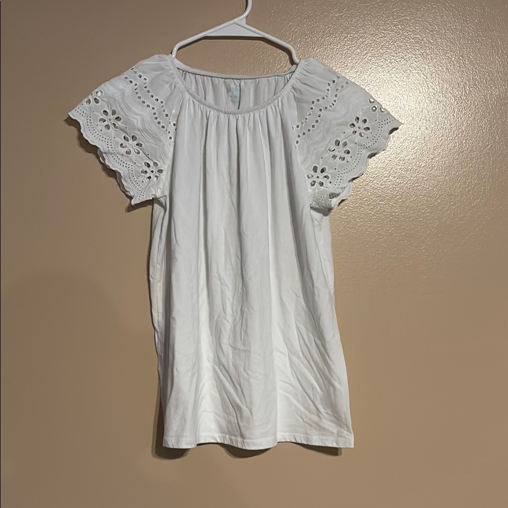 Cat & Jack White Flutter Sleeve Blouse